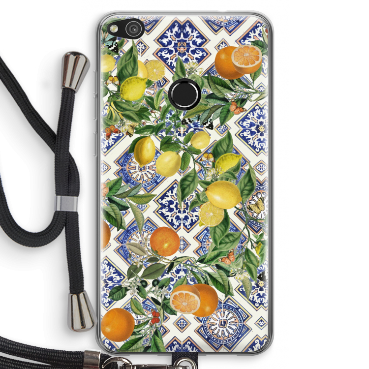 Carreaux bleus, citrons et oranges