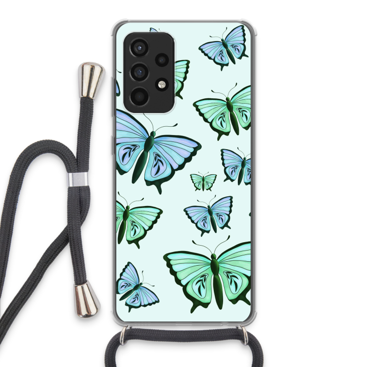 Papillons bleus et verts