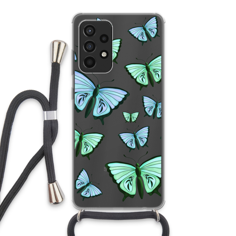 Papillons bleus et verts