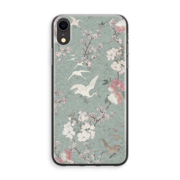Japanese crane birds blossom