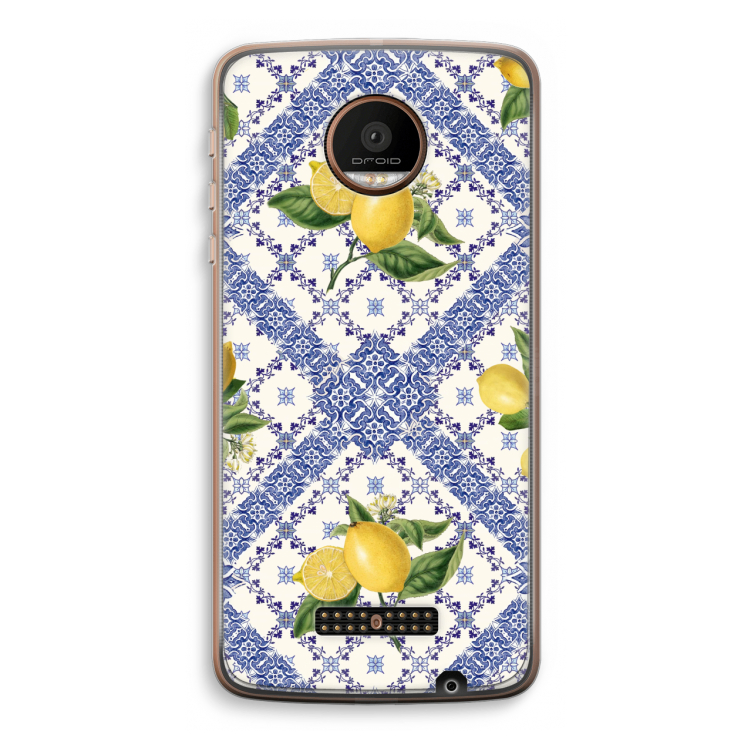 Blue tiles and lemons