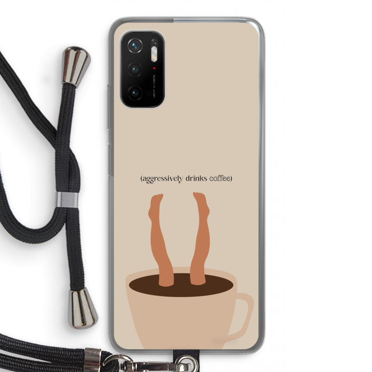 Aggressively drinks coffee