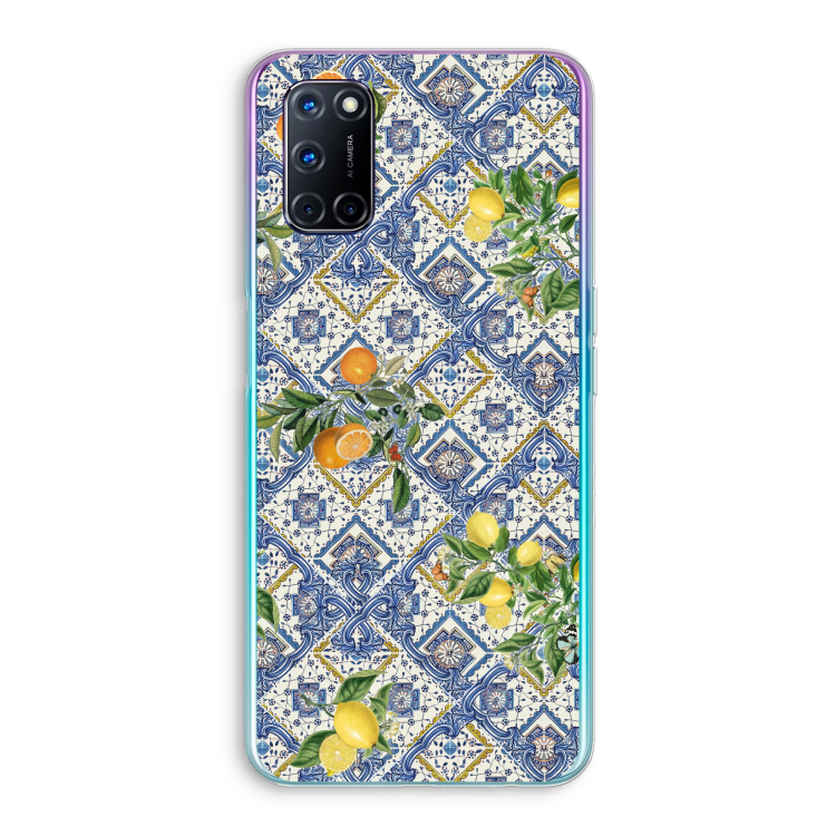 Blue tiles, lemons and oranges - small