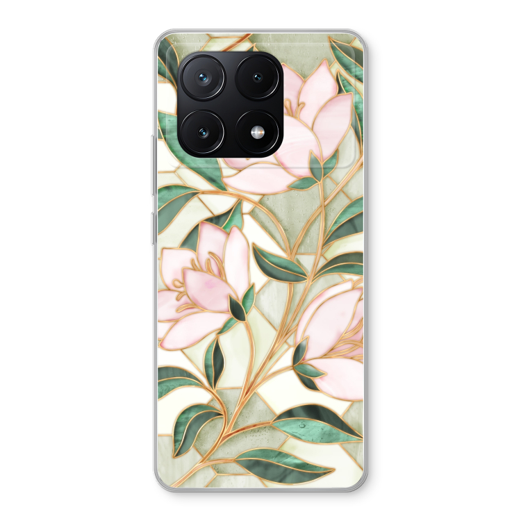 Pink stained glass flower