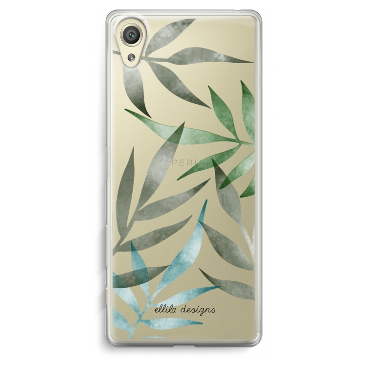 Tropical watercolor leaves