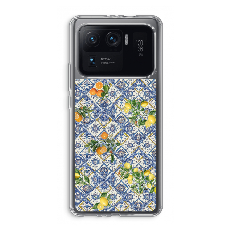 Blue tiles, lemons and oranges - small