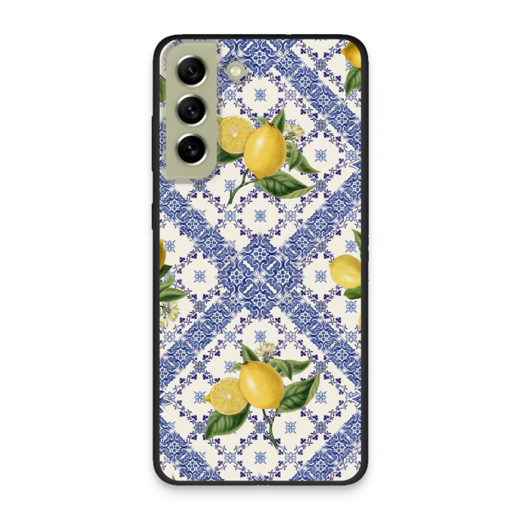 Blue tiles and lemons