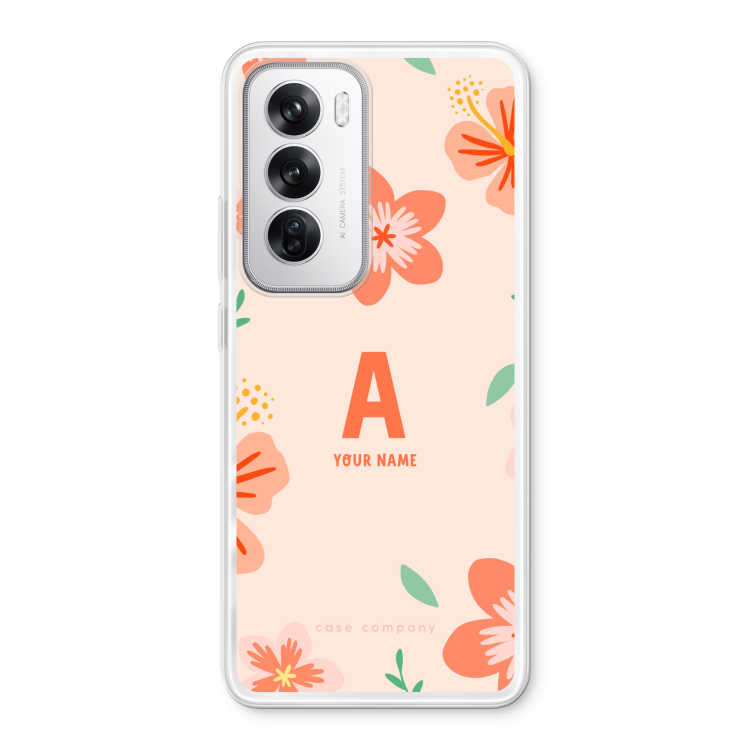 Tropical Pink Flowers Monogram
